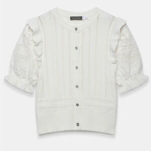 White Sweater with Embroidered Details